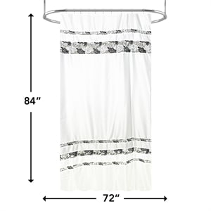 Urben Black Soft Fabric Shower Curtain Pieced Unique pattern - 72&quot x 84&quot