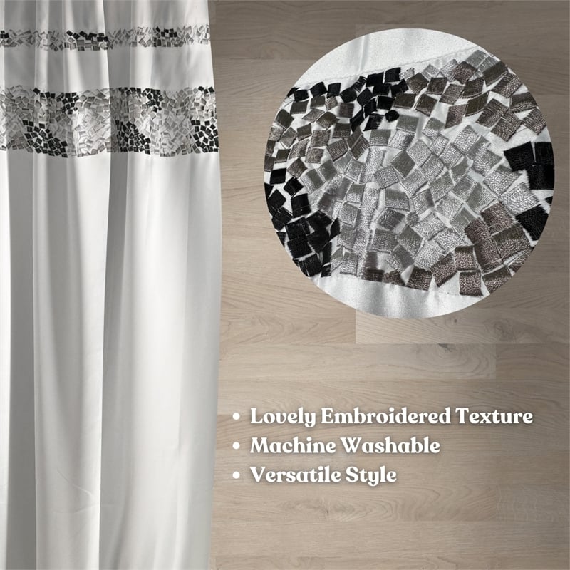 Urben Black Soft Fabric Shower Curtain Pieced Unique pattern - 54