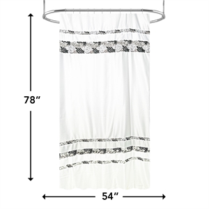 Urben Black Soft Fabric Shower Curtain Pieced Unique pattern - 54&quot x 78&quot
