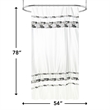 Urben Black Soft Fabric Shower Curtain Pieced Unique pattern - 54