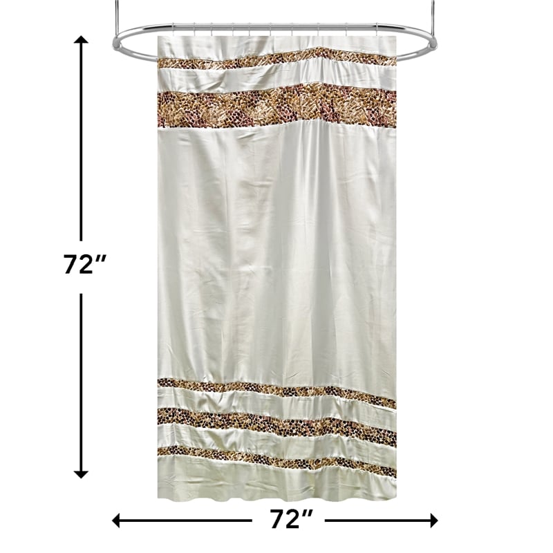 Urben Brown Soft Fabric Shower Curtain Pieced Unique pattern - 72