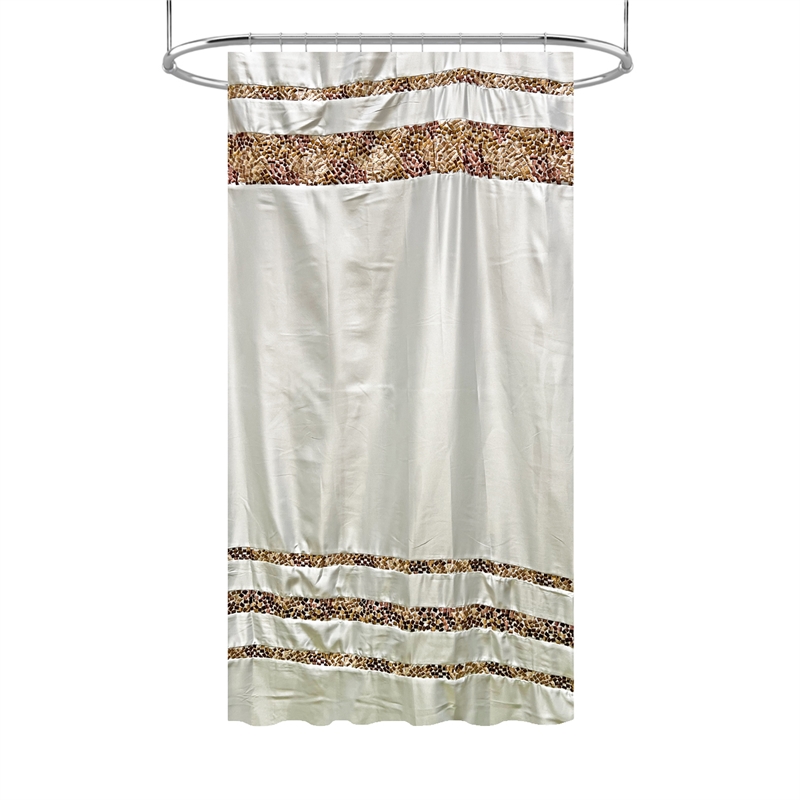 Urben Brown Soft Fabric Shower Curtain Pieced Unique pattern - 72