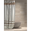 Urben Brown Soft Fabric Shower Curtain Pieced Unique pattern - 72