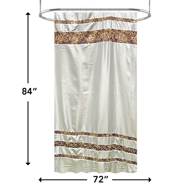 Urben Brown Soft Fabric Shower Curtain Pieced Unique pattern - 72