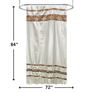 Urben Brown Soft Fabric Shower Curtain Pieced Unique pattern - 72&quot x 84&quot