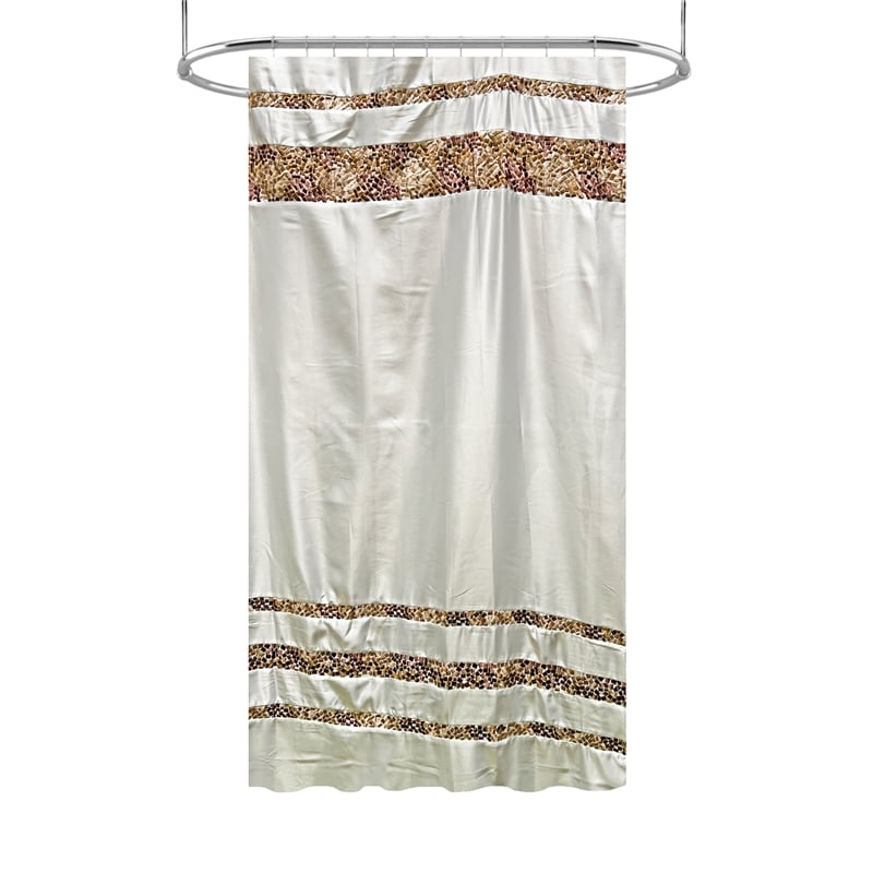Urben Brown Soft Fabric Shower Curtain Pieced Unique pattern - 72