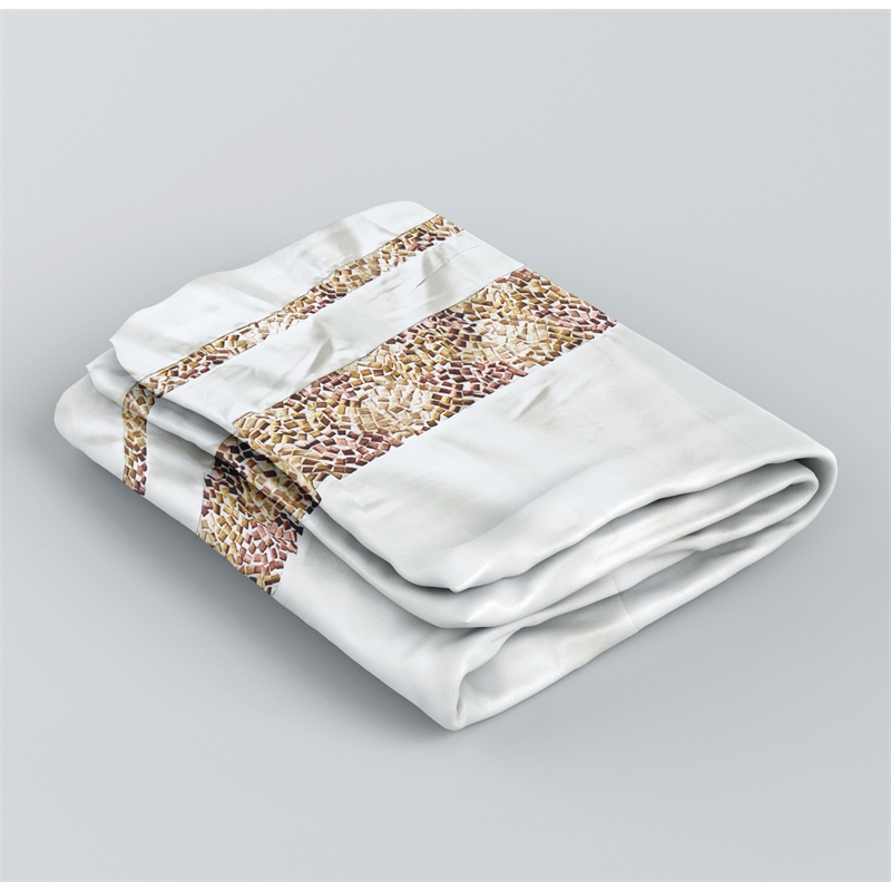Urben Brown Soft Fabric Shower Curtain Pieced Unique pattern - 72