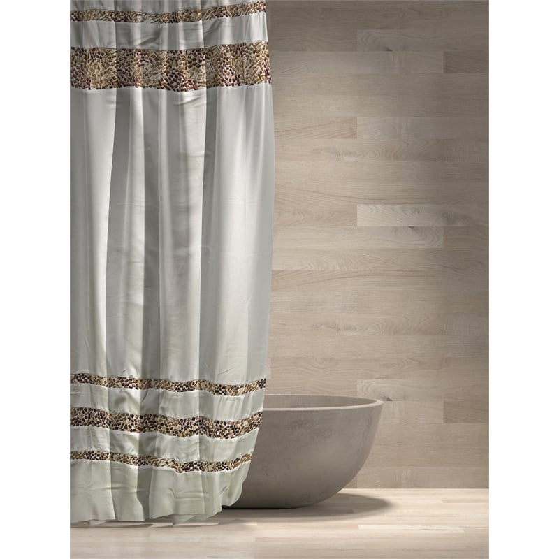 Urben Brown Soft Fabric Shower Curtain Pieced Unique pattern - 72