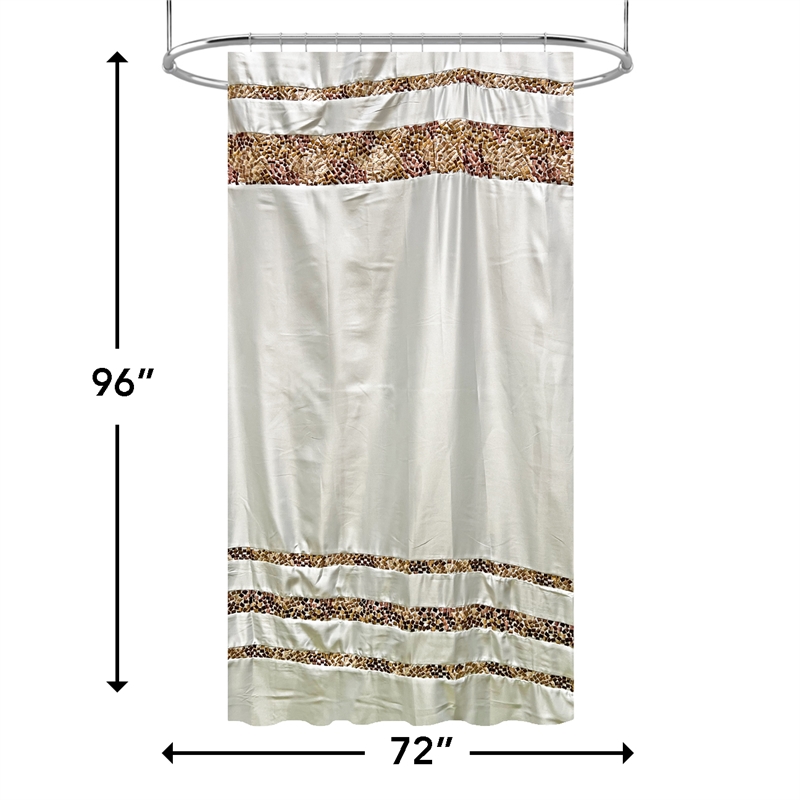 Urben Brown Soft Fabric Shower Curtain Pieced Unique pattern - 72