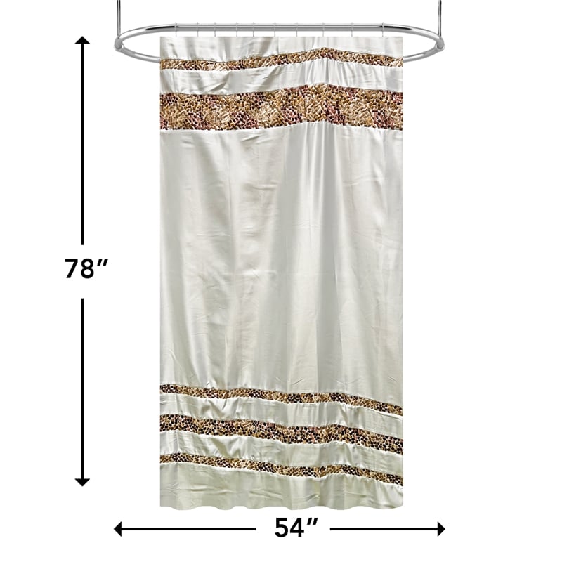 Urben Brown Soft Fabric Shower Curtain Pieced Unique pattern - 54