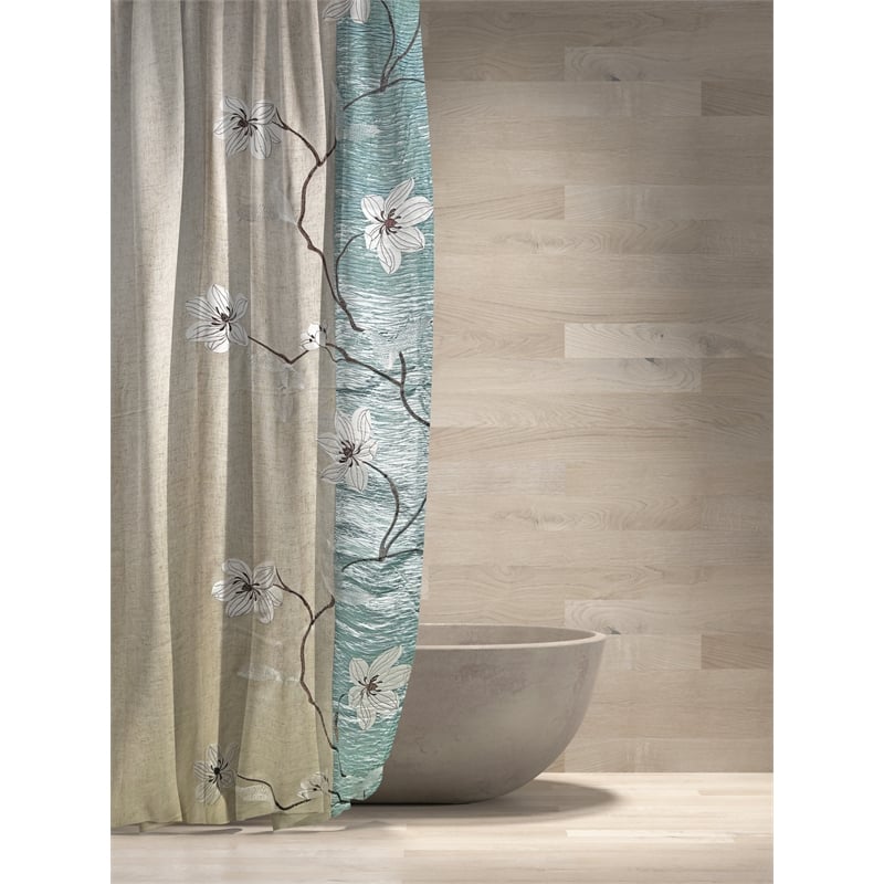 Morden&Cassic Combine Magnolia Printed Fabric Blue Shower Curtain - 72