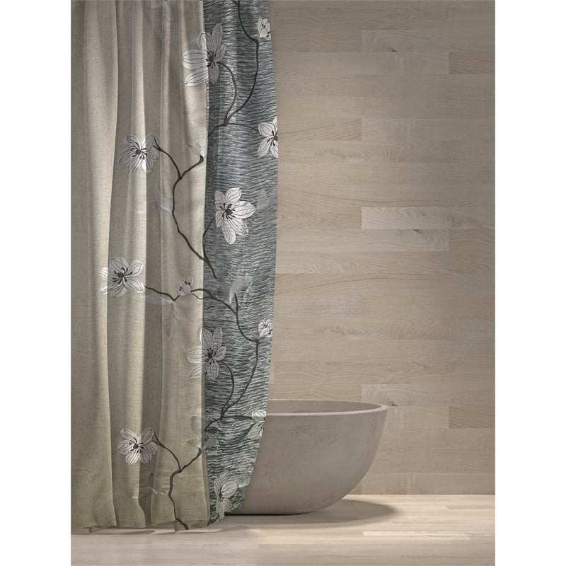 Morden&Cassic Combine Magnolia Printed Fabric Gray Shower Curtain - 72