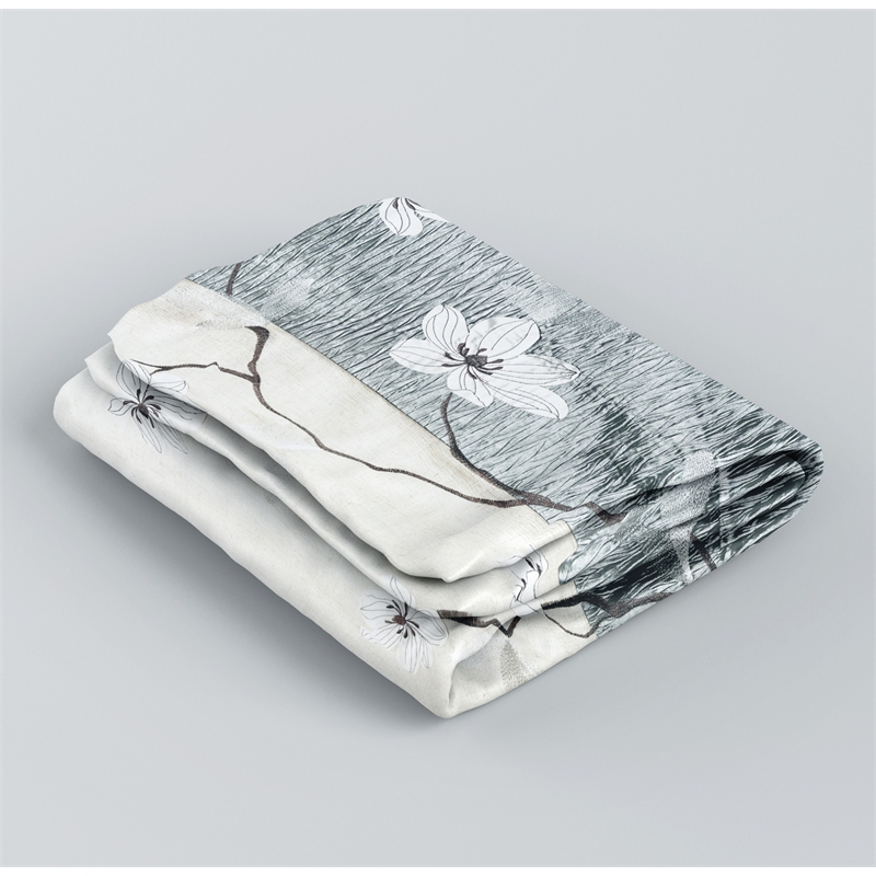 Morden&Cassic Combine Magnolia Printed Fabric Gray Shower Curtain - 72