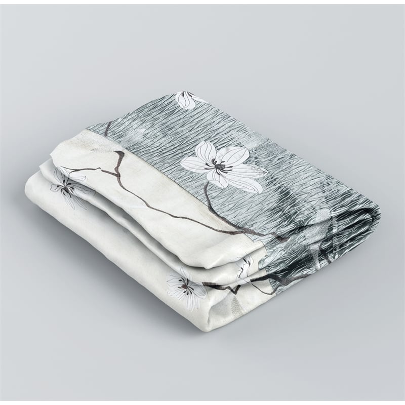 Morden&Cassic Combine Magnolia Printed Fabric Gray Shower Curtain - 72
