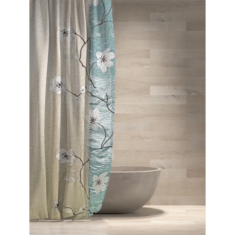 Morden&Cassic Combine Magnolia Printed Fabric Blue Shower Curtain - 72