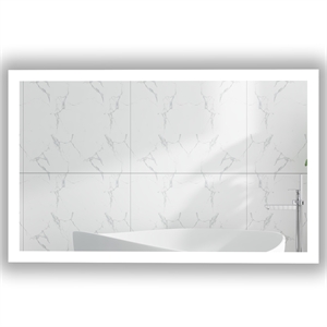 Sabrina 48&quot Modern Glass LED Bath Vanity Mirror with Smart Lighting&Sleek Design