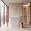 Modern Japanese White Solid Surface Stone Soaking Bathtub-Perfect for Relaxation