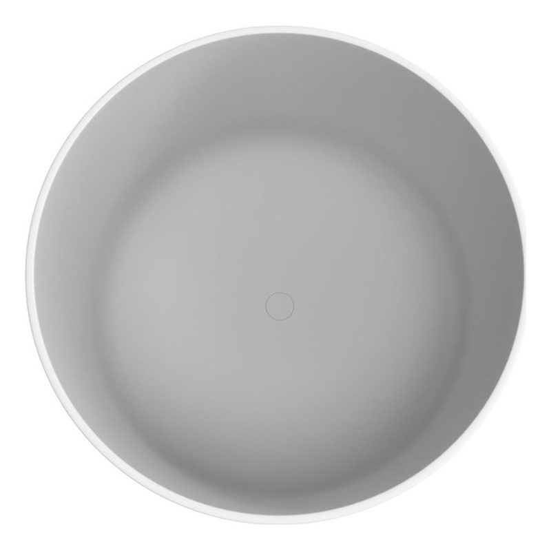 Premium Morden White Round Deep Solid Surface Stone Soaking Bathtub