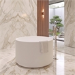 Premium Morden White Round Deep Solid Surface Stone Soaking Bathtub