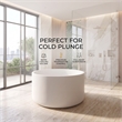 Premium Morden White Round Deep Solid Surface Stone Soaking Bathtub