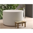 Premium Morden White Round Deep Solid Surface Stone Soaking Bathtub