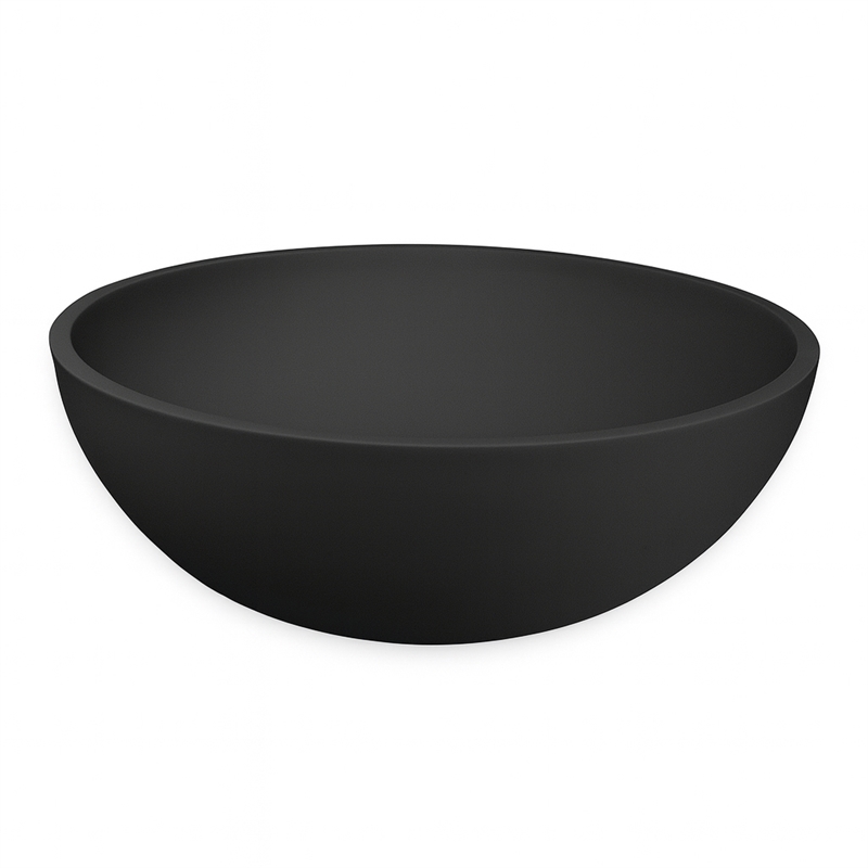 Veyra Matte Black Solid Surface Round Vessel Sink