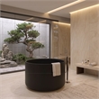 Modern Round Deep Black Tub With Stool