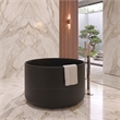 Modern Round Deep Black Tub With Stool