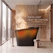 Modern Japanese Black Solid Surface Stone Soaking Bathtub-Perfect for Relaxation
