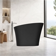 Modern Japanese Black Solid Surface Stone Soaking Bathtub-Perfect for Relaxation