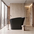 Modern Japanese Black Solid Surface Stone Soaking Bathtub-Perfect for Relaxation