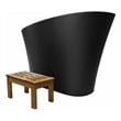 Modern Japanese Black Solid Surface Stone Soaking Bathtub-Perfect for Relaxation