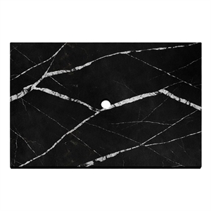 36&quot Morden Solid Surface Minimalist Thin Vanity Countertop - Marble Black