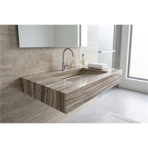 Pyramid 36&quot Solid Surface Manmade Stone Bathroom Sink in Natural Stone Print