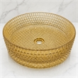 Scotch 14 in Circular Bathroom Vessel Sink in Champagne Tempered Glass