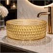 Scotch 14 in Circular Bathroom Vessel Sink in Champagne Tempered Glass