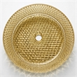 Scotch 14 in Circular Bathroom Vessel Sink in Champagne Tempered Glass