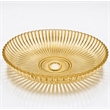 Lucine 21 in  Modern Clear Transparent With Gold Champagne Tempered Glass Oval Vessel Sink