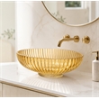 Lucine 21 in  Modern Clear Transparent With Gold Champagne Tempered Glass Oval Vessel Sink