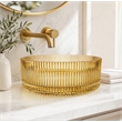 Cowrie Timeless Gold Champagne Tempered Glass Round Vessel Sink 16 in