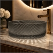 Glacier Circular Glass Vessel Bathroom Sink Bowl 14 Round