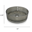 Glacier Circular Glass Vessel Bathroom Sink Bowl 14 Round