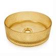 Glacier Circular Glass Vessel Bathroom Sink Bowl 14 Round
