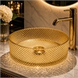 Glacier Circular Glass Vessel Bathroom Sink Bowl 14 Round