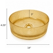 Glacier Circular Glass Vessel Bathroom Sink Bowl 14 Round