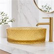 Glacier Circular Glass Vessel Bathroom Sink Bowl 14 Round