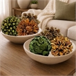 Brown Green Preserved Botanical Topiary Balls Decorative Bowl Filler Set of 6