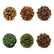 Brown Green Preserved Botanical Topiary Balls Decorative Bowl Filler Set of 6