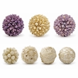 Purple and White Natural Preserved Topiary Balls Decorative Bowl Filler Set of 7