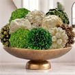 White Brown Green Natural Preserved Topiary Balls Bowl Filler Set of 10